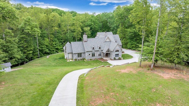 223 Moonriver Ln, Moneta, VA 24121 - aerial view of property and surrounding area with a heavily wooded area