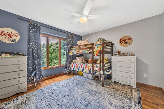 7102 Crown Rd, Roanoke, VA 24018 - bedroom featuring wood finished floors and a ceiling fan