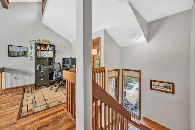 7102 Crown Rd, Roanoke, VA 24018 - office with wood finished floors and vaulted ceiling