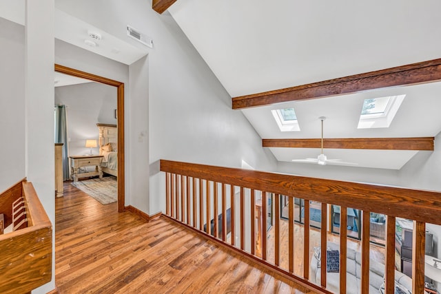 7102 Crown Rd, Roanoke, VA 24018 - corridor featuring a skylight and wood finished floors