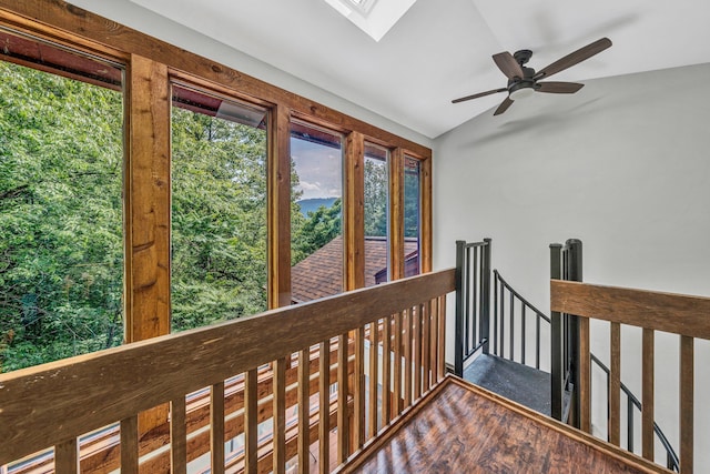 7102 Crown Rd, Roanoke, VA 24018 - hall with a skylight and an upstairs landing