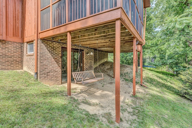 7102 Crown Rd, Roanoke, VA 24018 - view of patio featuring a deck and a trampoline