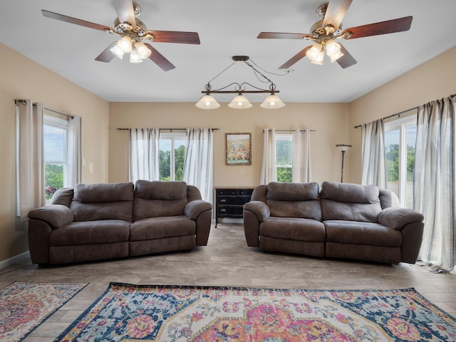 6000 Ferrum Mountain Rd, Callaway, VA 24067 - living room featuring ceiling fan and healthy amount of natural light