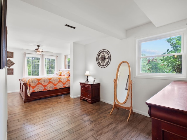 6000 Ferrum Mountain Rd, Callaway, VA 24067 - bedroom with wood finished floors and ceiling fan