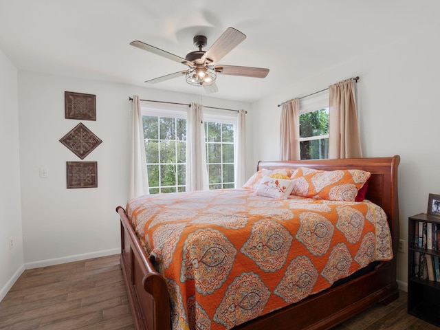 6000 Ferrum Mountain Rd, Callaway, VA 24067 - bedroom with wood finished floors and ceiling fan