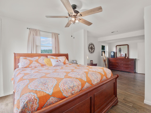 6000 Ferrum Mountain Rd, Callaway, VA 24067 - bedroom with wood finished floors and ceiling fan