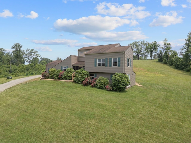 6000 Ferrum Mountain Rd, Callaway, VA 24067 - split level home with a front lawn and driveway