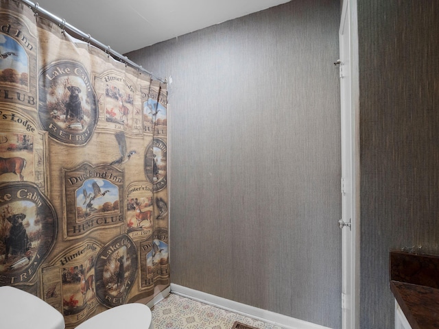 6000 Ferrum Mountain Rd, Callaway, VA 24067 - bathroom with toilet and curtained shower