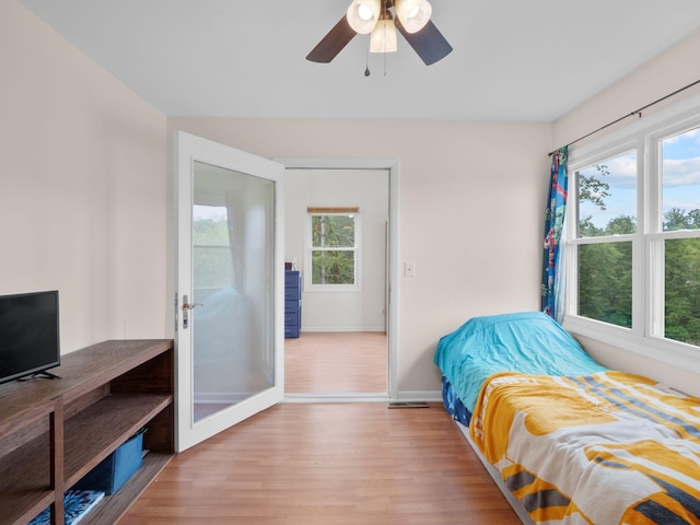 6000 Ferrum Mountain Rd, Callaway, VA 24067 - bedroom featuring wood finished floors and ceiling fan