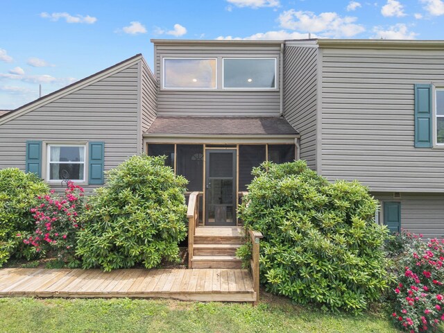 6000 Ferrum Mountain Rd, Callaway, VA 24067 - view of front of property featuring a sunroom and a deck