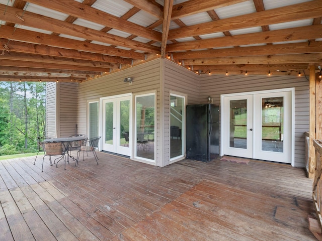 6000 Ferrum Mountain Rd, Callaway, VA 24067 - deck with french doors and outdoor dining area
