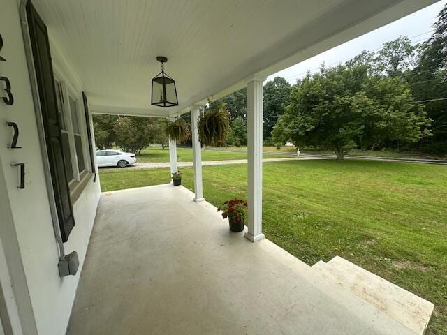 2327 Horsepasture Price Rd, Ridgeway, VA 24148 - porch with a lawn