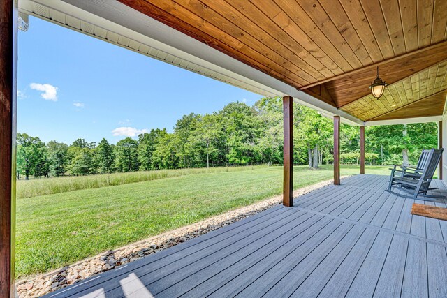 571 Cary Rd, Pilot, VA 24138 - wooden terrace with a lawn