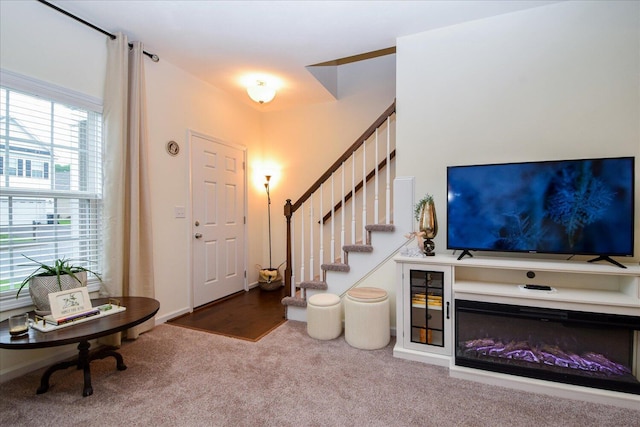 8322 Leighburn Dr, Roanoke, VA 24019 - entrance foyer with carpet and stairs
