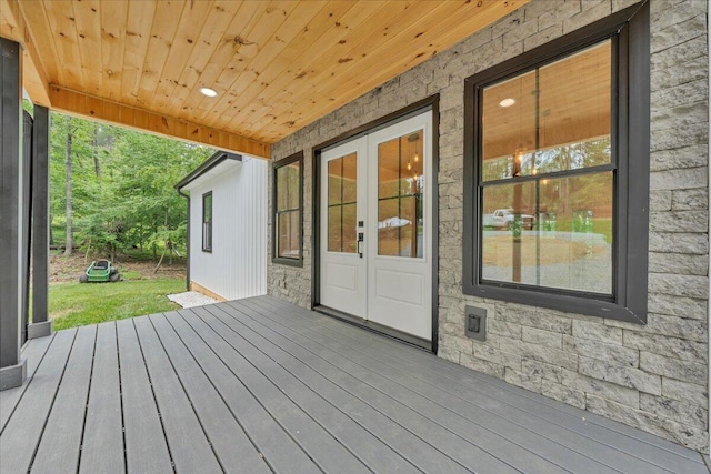 2365 Lakewood Forest Rd, Moneta, VA 24121 - wooden terrace with french doors