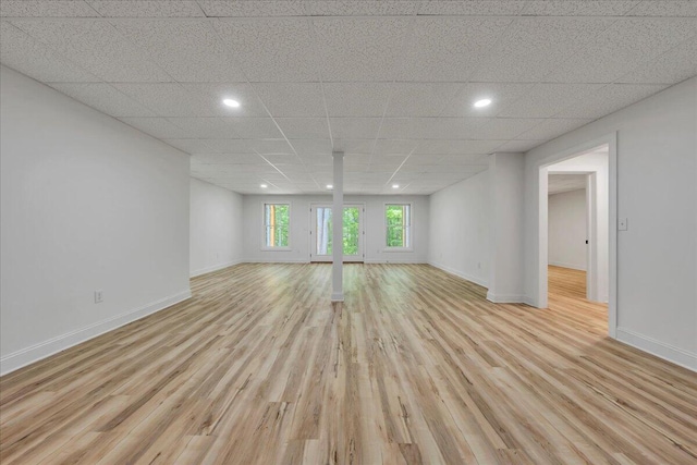 2365 Lakewood Forest Rd, Moneta, VA 24121 - empty room with light wood finished floors, recessed lighting, and a paneled ceiling