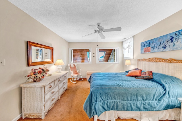 1230 Nature Ln Unit 1, Union Hall, VA 24176 - bedroom with light carpet, a textured ceiling, and ceiling fan