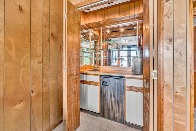 1230 Nature Ln Unit 1, Union Hall, VA 24176 - indoor wet bar featuring wood walls and light tile patterned floors