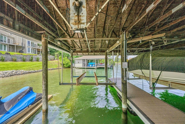 1230 Nature Ln Unit 1, Union Hall, VA 24176 - dock area featuring boat lift