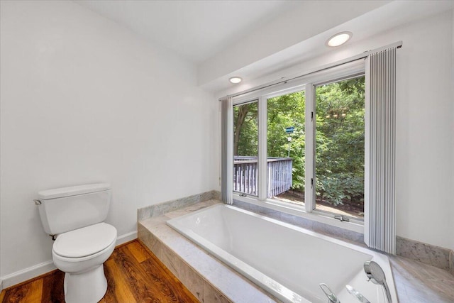 112 Sedgefield Ln, Vinton, VA 24179 - bathroom with a garden tub and wood finished floors