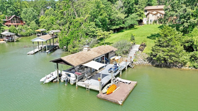 126 Windmere Trl, Moneta, VA 24121 - dock with boat lift and a water view
