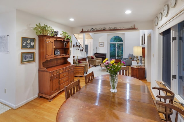 126 Windmere Trl, Moneta, VA 24121 - dining area with light wood finished floors, recessed lighting, and stairway