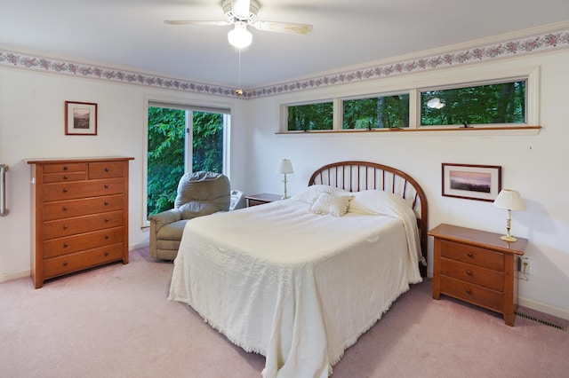 126 Windmere Trl, Moneta, VA 24121 - bedroom featuring light carpet and ceiling fan