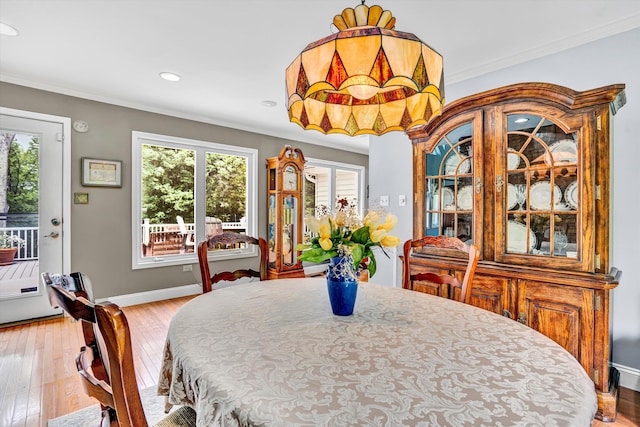 304 Blazing Ridge Dr Unit 0, Pittsville, VA 24139 - dining room featuring crown molding, light wood-style floors, and recessed lighting