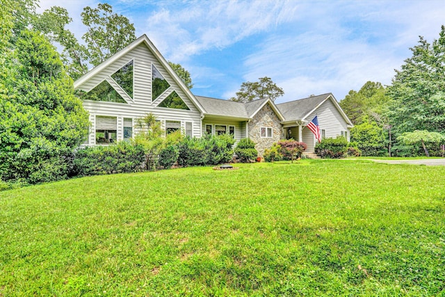 304 Blazing Ridge Dr Unit 0, Pittsville, VA 24139 - view of front of property with a front lawn and stone siding
