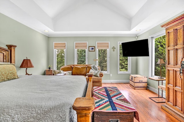 304 Blazing Ridge Dr Unit 0, Pittsville, VA 24139 - bedroom with light wood-type flooring, lofted ceiling, and recessed lighting