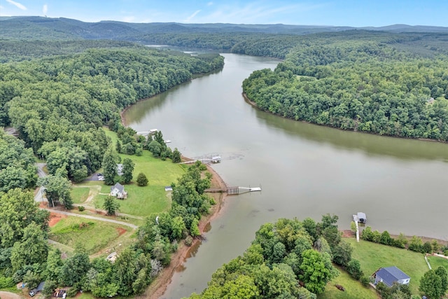 304 Blazing Ridge Dr Unit 0, Pittsville, VA 24139 - drone / aerial view of a heavily wooded area and a water and mountain view