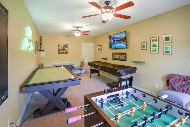 414 Augusta Way, Wirtz, VA 24184 - rec room with carpet floors and ceiling fan