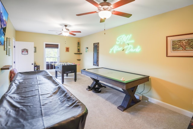 414 Augusta Way, Wirtz, VA 24184 - game room featuring light colored carpet and ceiling fan