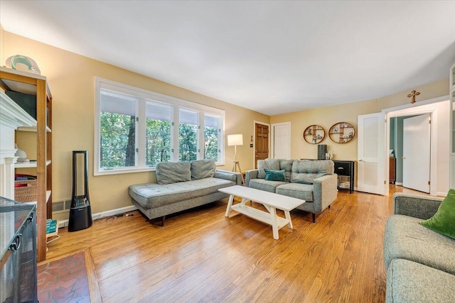 2702 Yellow Mountain Rd SE, Roanoke, VA 24014 - living area with light wood-style flooring and a fireplace