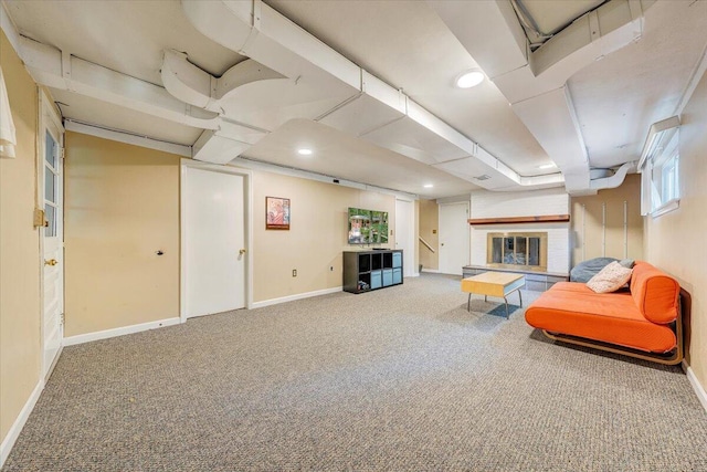 2702 Yellow Mountain Rd SE, Roanoke, VA 24014 - living room with carpet and recessed lighting