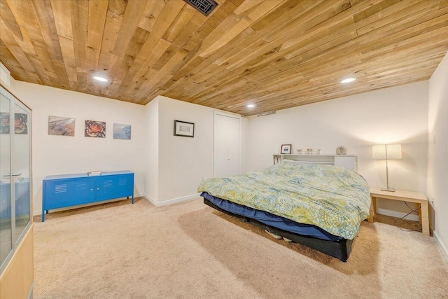 2702 Yellow Mountain Rd SE, Roanoke, VA 24014 - carpeted bedroom featuring wood ceiling and recessed lighting