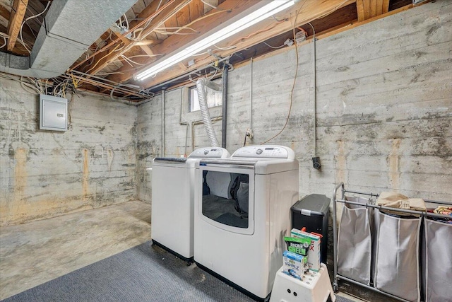 2702 Yellow Mountain Rd SE, Roanoke, VA 24014 - laundry room with washing machine and clothes dryer and electric panel