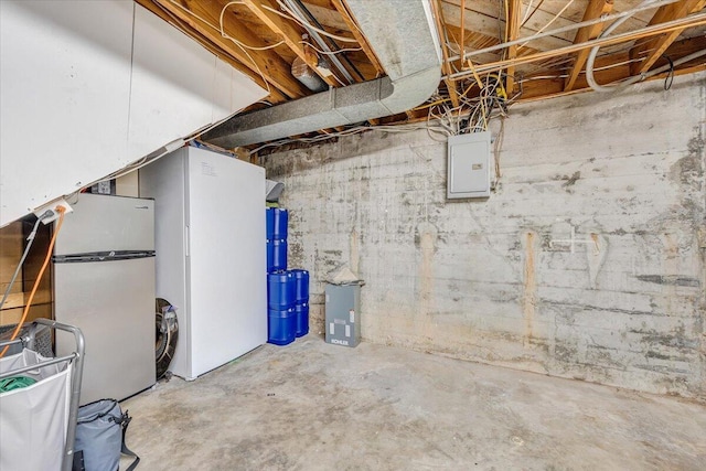 2702 Yellow Mountain Rd SE, Roanoke, VA 24014 - unfinished basement with freestanding refrigerator