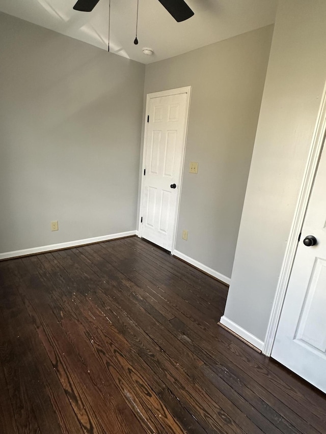 120 10 1/2 St SE, Roanoke, VA 24013 - empty room featuring a ceiling fan and dark wood finished floors