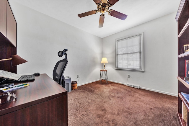 716 Arcadia Cir, Vinton, VA 24179 - office area with carpet flooring and a ceiling fan