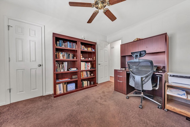 716 Arcadia Cir, Vinton, VA 24179 - home office featuring ceiling fan and carpet floors