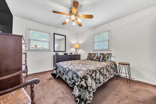 716 Arcadia Cir, Vinton, VA 24179 - carpeted bedroom featuring multiple windows and a ceiling fan