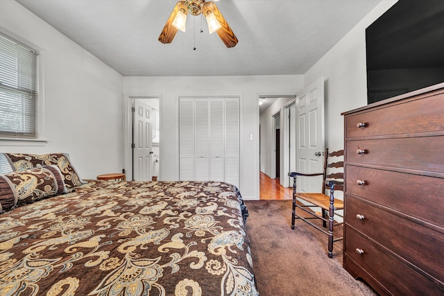 716 Arcadia Cir, Vinton, VA 24179 - carpeted bedroom with a closet and a ceiling fan