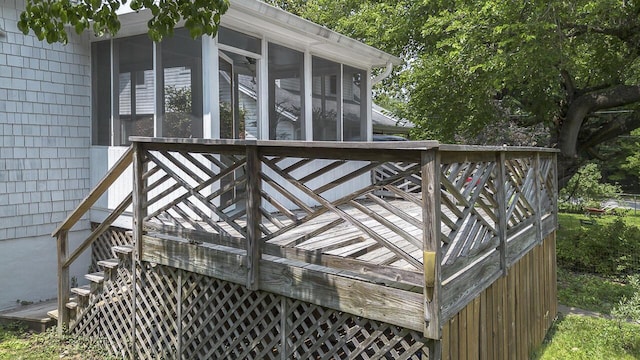 2506 Rosalind Ave SW, Roanoke, VA 24014 - wooden terrace featuring a sunroom