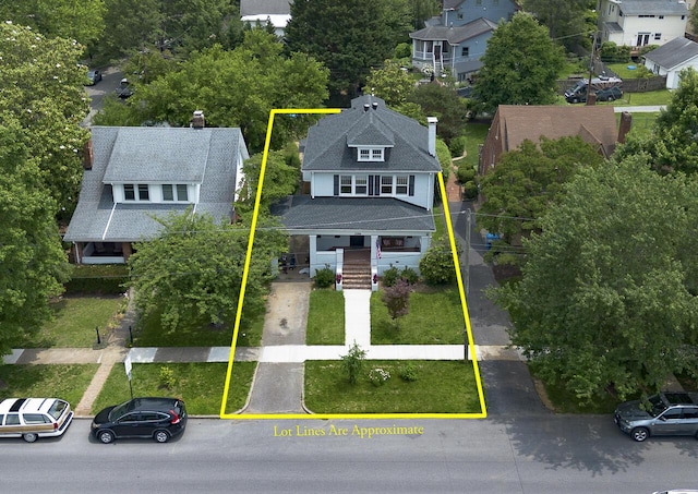 2506 Rosalind Ave SW, Roanoke, VA 24014 - aerial view of residential area with property boundaries highlighted