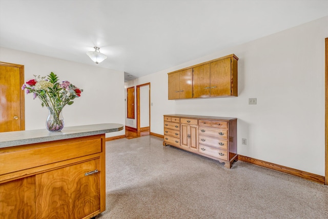 4362 Fontaine Cir, Roanoke, VA 24018 - kitchen with brown cabinets and baseboards