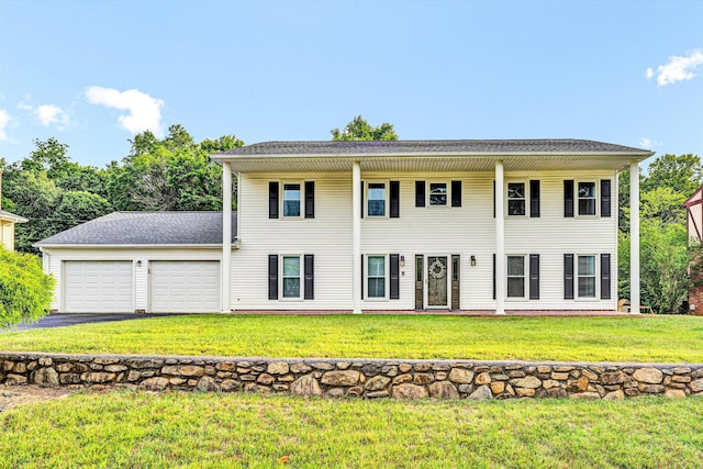 5211 Cherokee Hills Dr, Salem, VA 24153 - colonial inspired home with an attached garage, a front lawn, and driveway