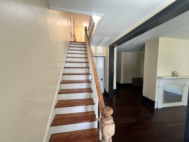 405 Mountain Ave SW, Roanoke, VA 24016 - staircase with wood finished floors and baseboards