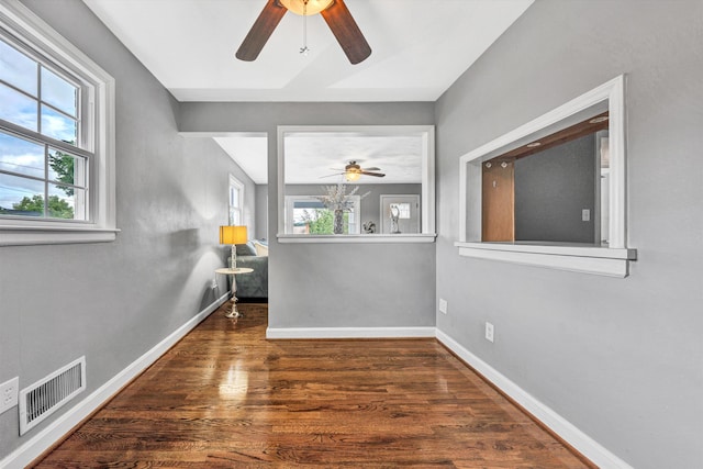3717 Martinell Ave, Roanoke, VA 24018 - unfurnished room with a ceiling fan and wood finished floors