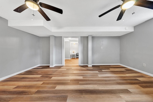 3717 Martinell Ave, Roanoke, VA 24018 - below grade area featuring ceiling fan and wood finished floors